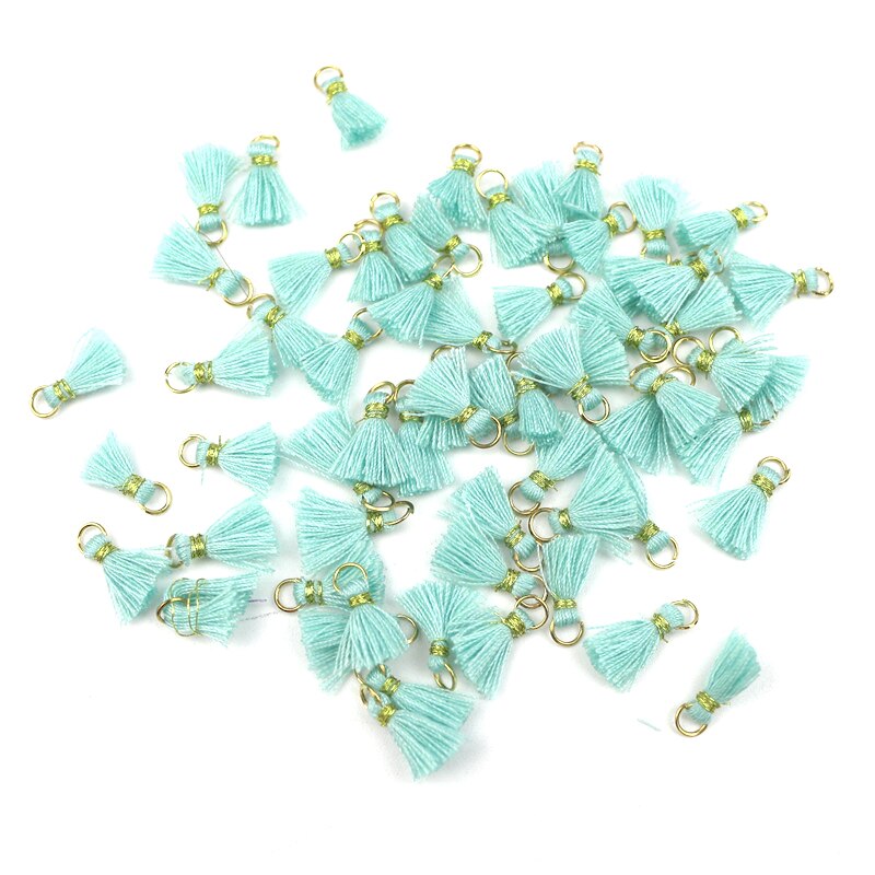 20Pcs 1 Cm Katoenen Draad Mini Kwastje Trim Hanger Diy Craft Materialen Sieraden Oorbellen Ornamenten Opknoping Ring Kleine Fringe trim