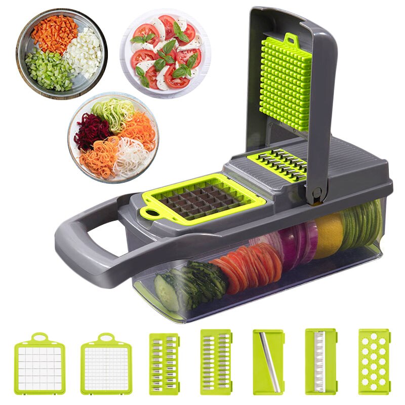 Multifunctionele Groentesnijder Fruit Slicer Rasp Shredders Afvoer Mand Snijmachines 8 In 1 Gadgets Keuken Accessoires