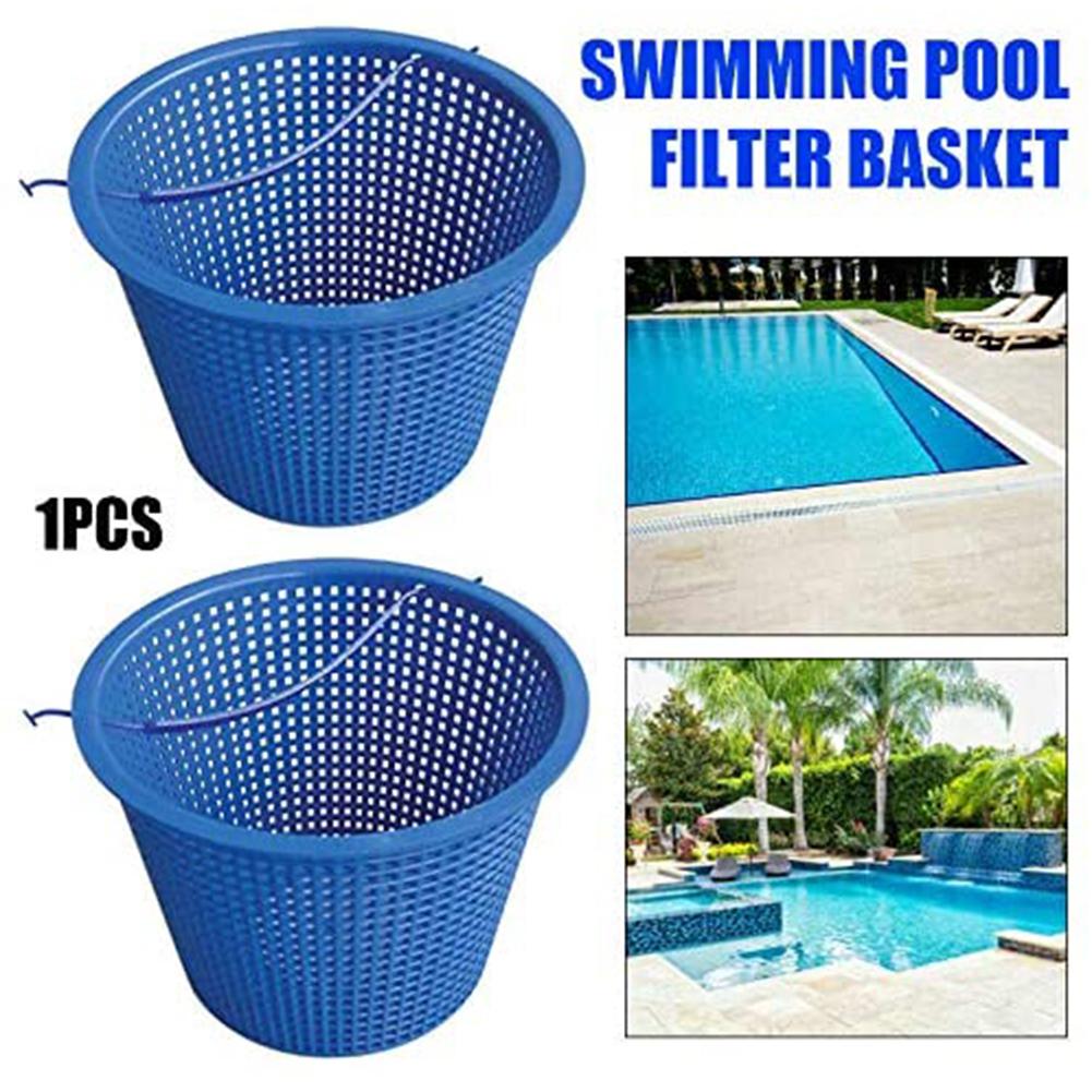 Poolfilterkorg slitstark plast praktisk korg poolskimmerkorg med valfria strumpor för poolrengöring