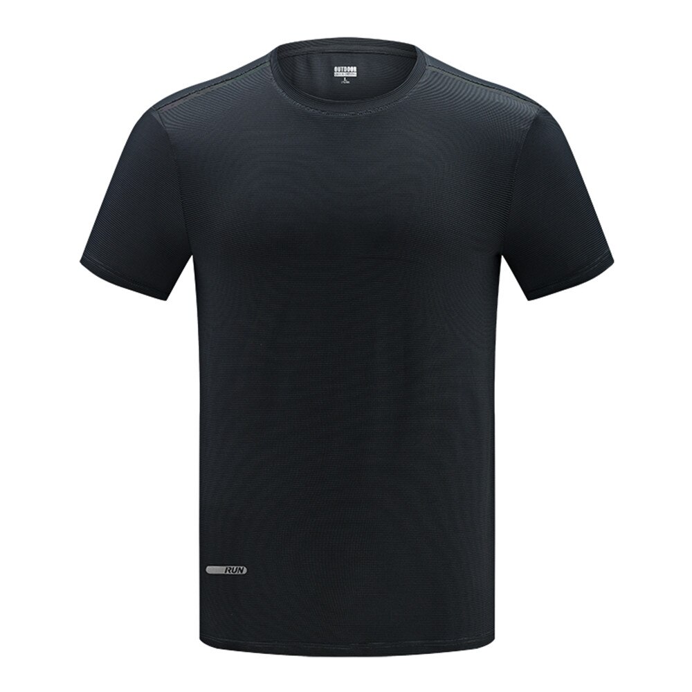 Zomer Casual T-shirt Mannen Wandelen Top Mouwen Ronde Hals Ademend Licht Sneldrogende Effen Kleur camping T-shirts: Carbon Grey / Xxl