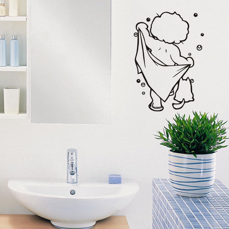 Baby Douche Muursticker Home Decor Voor Badkamer Muurstickers Voor Kinderkamer Kinderkamer Party Decoratie