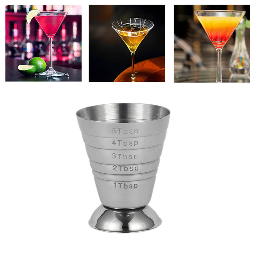 Vaso de medición de 75ml, barra Jigger de onzas, mezclador de bebidas de cóctel, taza medidora de licor, taza medidora de Mojito de acero inoxidable, buena taza