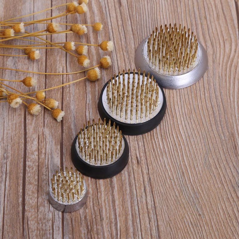 Ronde Ikebana Kenzan Bloem Kikker Met Rubber Pakking Art Vaste Regelen Gereedschap K1MF