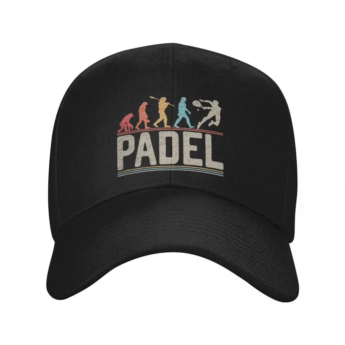 Padel Evolution of Man Vintage Funny Padel First Baseball Cap, Christmas Hat, Beach Hat for Men, Women's Caps