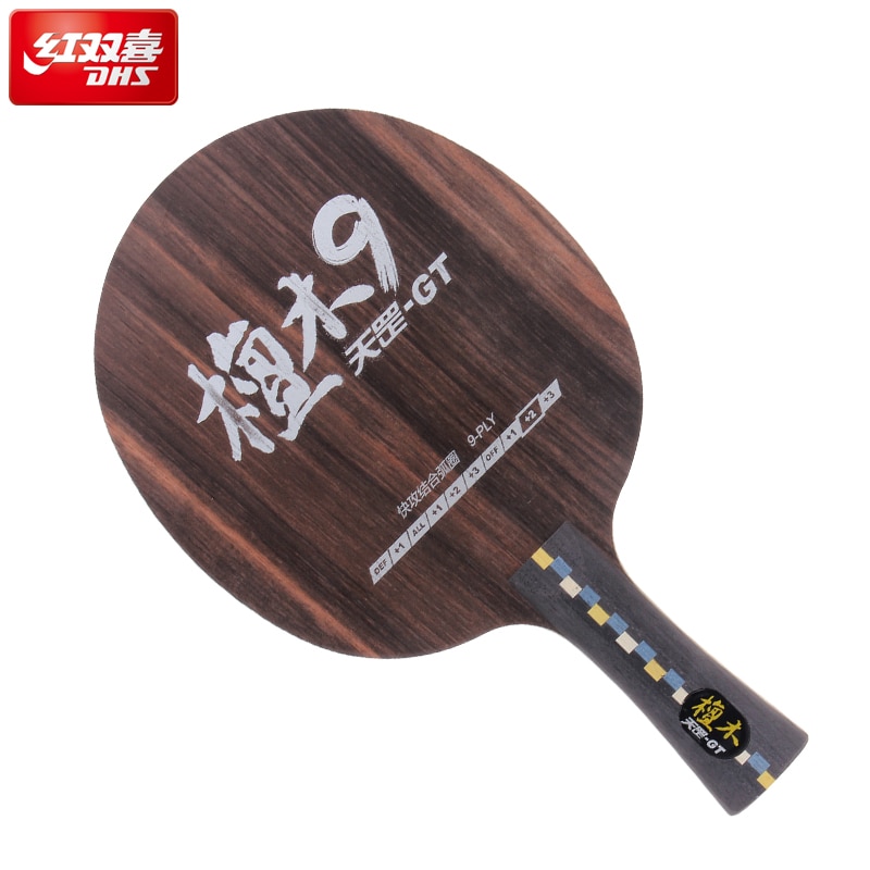 Original dhs DI-GT 9 capas de madera pura Tenis de Mesa cuchillas para raqueta de ping pong sándalo ataque rápido raqueta deportes