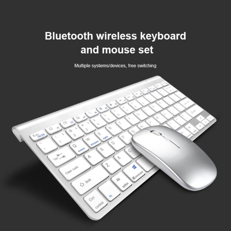 Slim Ergonomic Wireless Bluetooth Keyboard And Mouse Combo Bluetooth Keyboard & Mute Mouse Set For PC Notebook Laptop