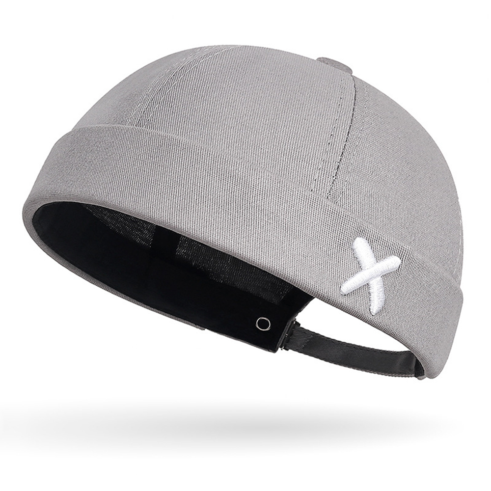 Denim Docker Cap Brimless Hat Solid Skullcap Solid Color Sailor Cap Beanie Hats Men Women Bucket Cap Adjustable Dad Hat: Blue
