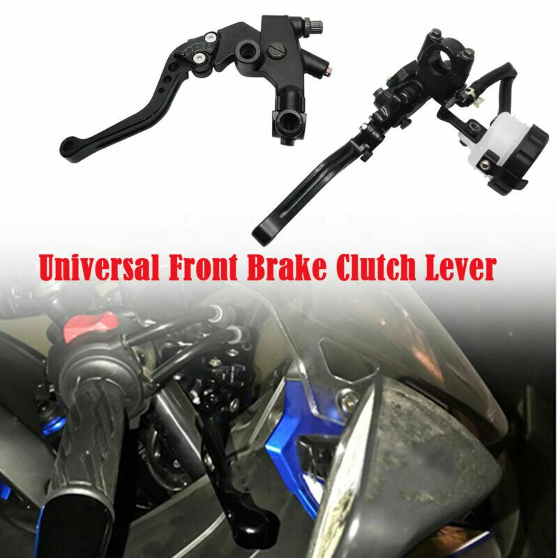 universell 7/8 "justerbare spaker svart motorsykkel frontbremsekobling hovedsylinder spak sett reservoar