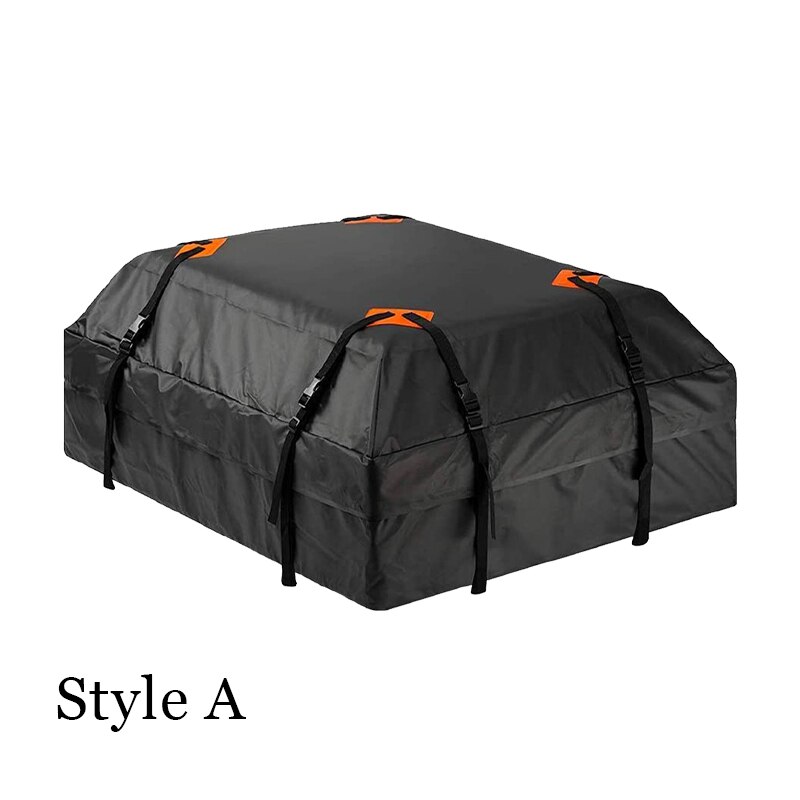 YU YUSING Sac de Toit de Voiture 600 L, Coffre de Toit Pliable et Étanche, Coffre d'Attelage avec 6 Crochets et 10 Sangles Renforcées, avec ou sans Barre de Toit