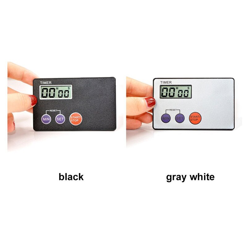 Portable Credit Card Size Digital Lcd Timer Loud Alarm Clock Countdown Timer for Kids Baking Exercise Game