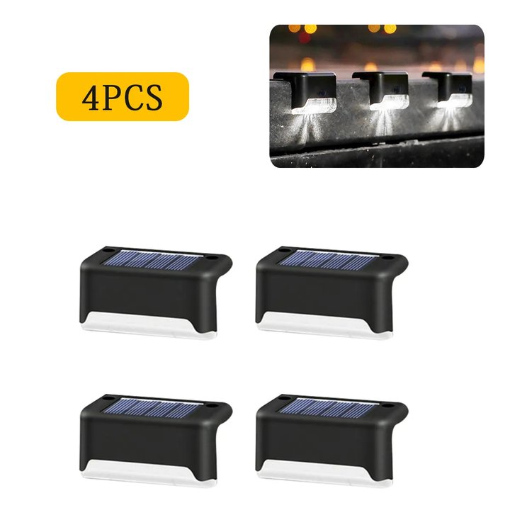 4/8/12 Stuks Led Solar Stap Lamp Outdoor Tuinverlichting Solar Trap Licht Waterdicht Hek Lamp decoratie Voor Patio Path Dek Trap: WHITE