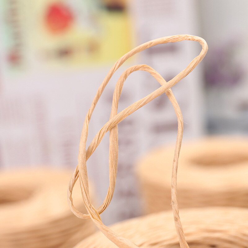 150meters 2mm Diameter Natural Paper String Craft Raffia Paper Ribbon for Wrapping, Crafting, Packing, Crocheting