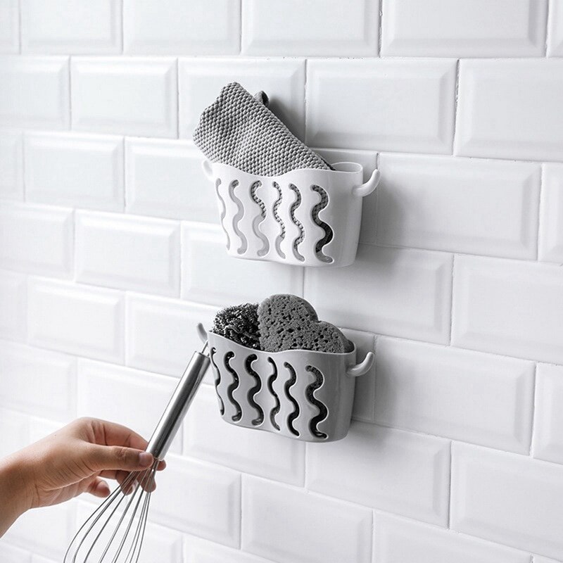 Soporte para esponja de cocina con ventosa de esponja soporte para ventosa de baño para esponjas jabones lavadores suministros para el hogar multifuncional