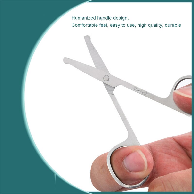 Nose Hair Scissors Mini Stainless Steel Round Head Beauty Trimmer Nose Hair Trimmer Portable Ergonomics Nose Hair Cutter