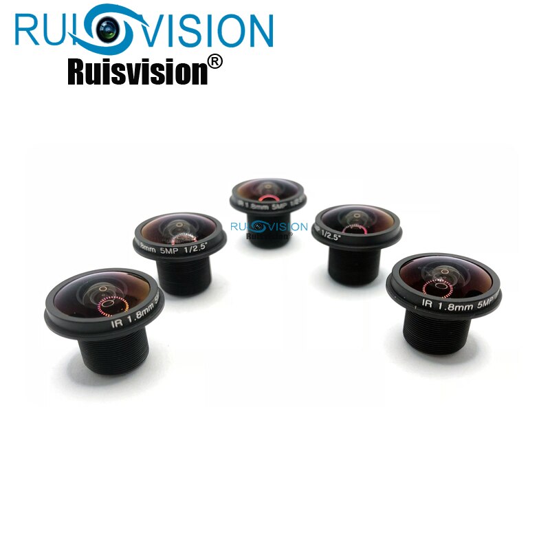 M12 1/2.5" 1.8mm Lens CCTV Camera Lens HD 5MP Pixel Fisheye Lens For 2MP 3MP 4MP 5MP Analog AHD IPC Camera 5PCS/10pcs optional