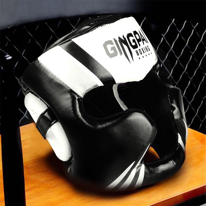 Förderung Boxen MMA Sicherheit Helm Kopf Getriebe Protektoren Erwachsene Art Ausbildung Kopfbedeckungen Muay thailändisch Kickboxen Volle-abgedeckt Helme: dy Weiß / M