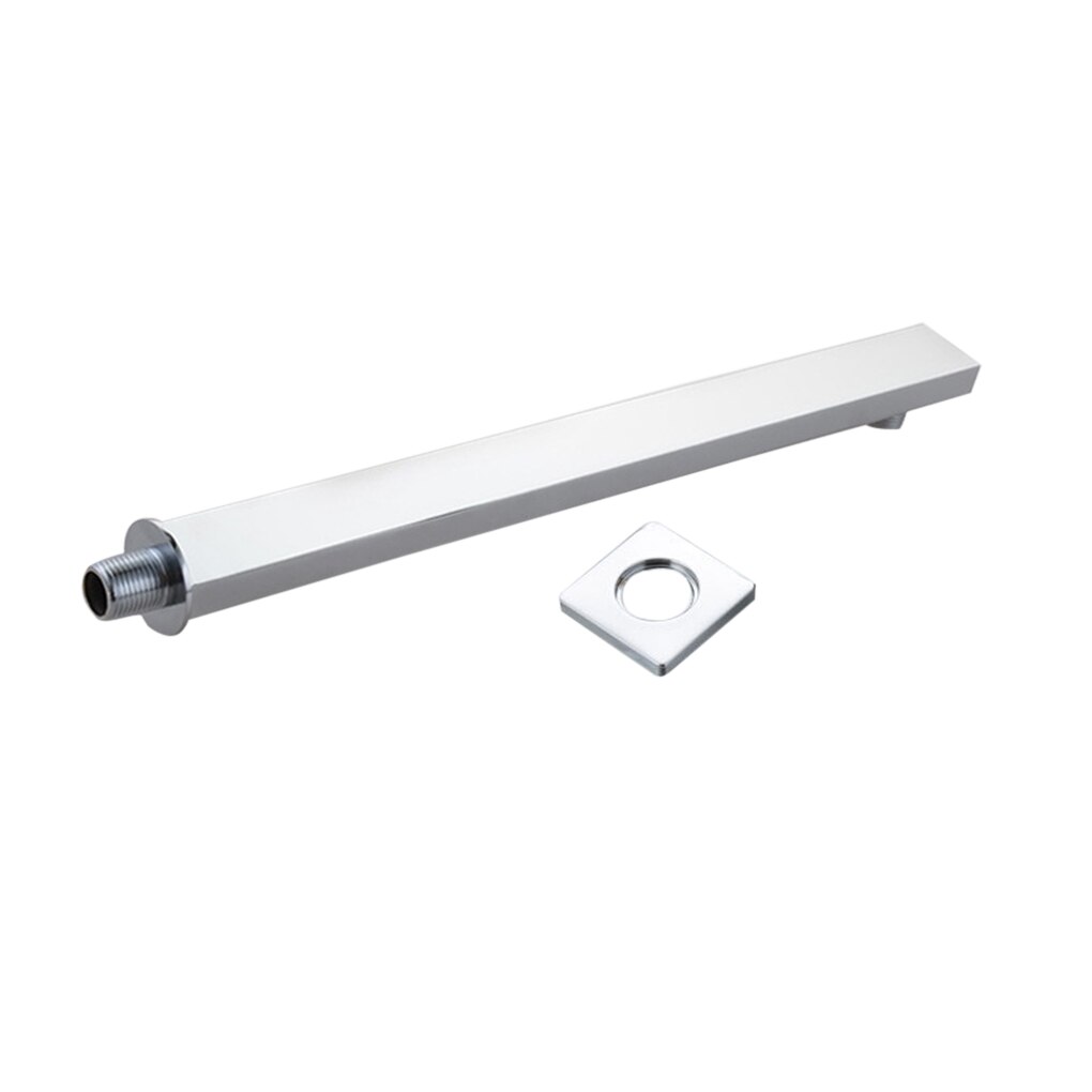 Square Brass Shower Arm Wall Mount Ceiling Shower Bracket Bathroom Bath Extension Pipe: white