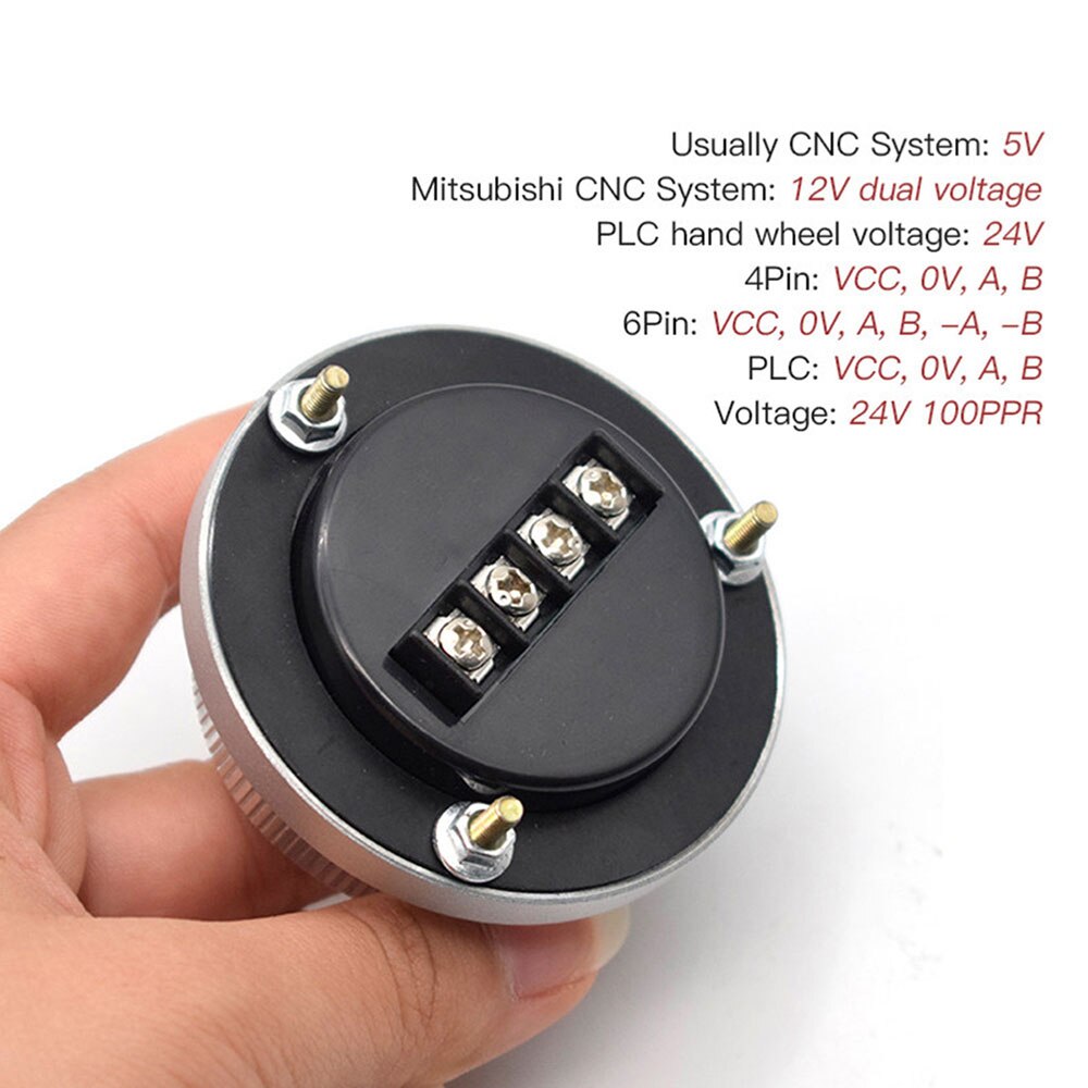 Cnc Pulser Handwiel 5V 6Pin Pulse 100 Manual Pulsgenerator Handwiel Cnc Machine 60Mm Rotary Encoder
