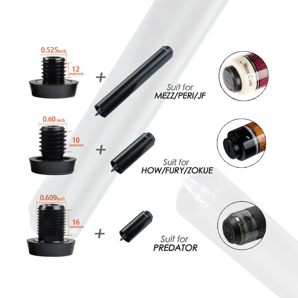 Extensión de taco de billar Mezz Konllen How Fury Zokue Predator, junta de bala para Taco de Carom, accesorios de billar