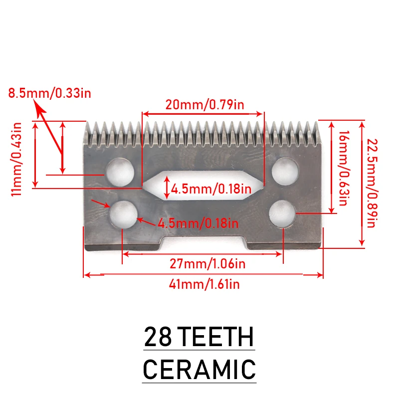 Cuchillas de cerámica móviles de repuesto para cortadores de cabezal de corte WAHL 5 Star Series Stagger y dientes estándar: Naranja