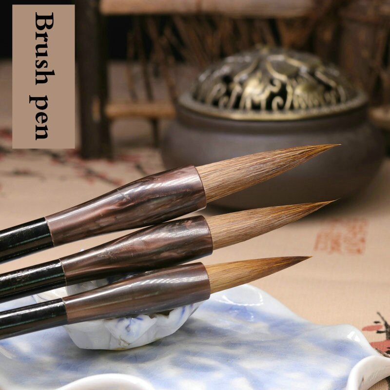 Chinesische Kalligraphie Pinsel Wiesel Haar Pinsel einstellen Offizielle Skript Malerei Praxis Schreiben Pinsel Stift 3 stücke Caligrafia Tinta China