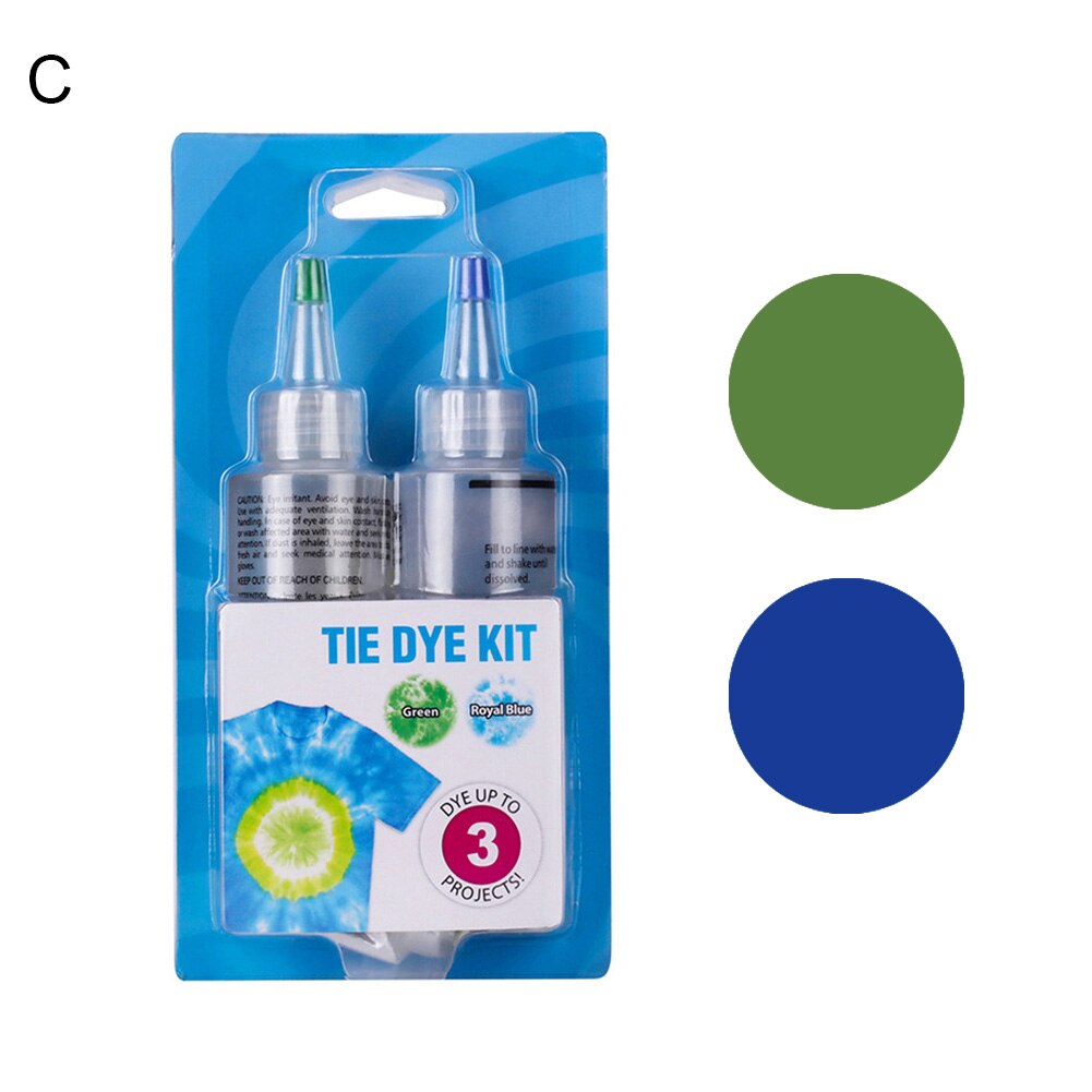 2/3 Color Tie Dye Kit Permanent DIY Fabric Textile Tie Dye Kit Clothing Graffiti Pigment Set Garment Tie Dye Pigment Set: C