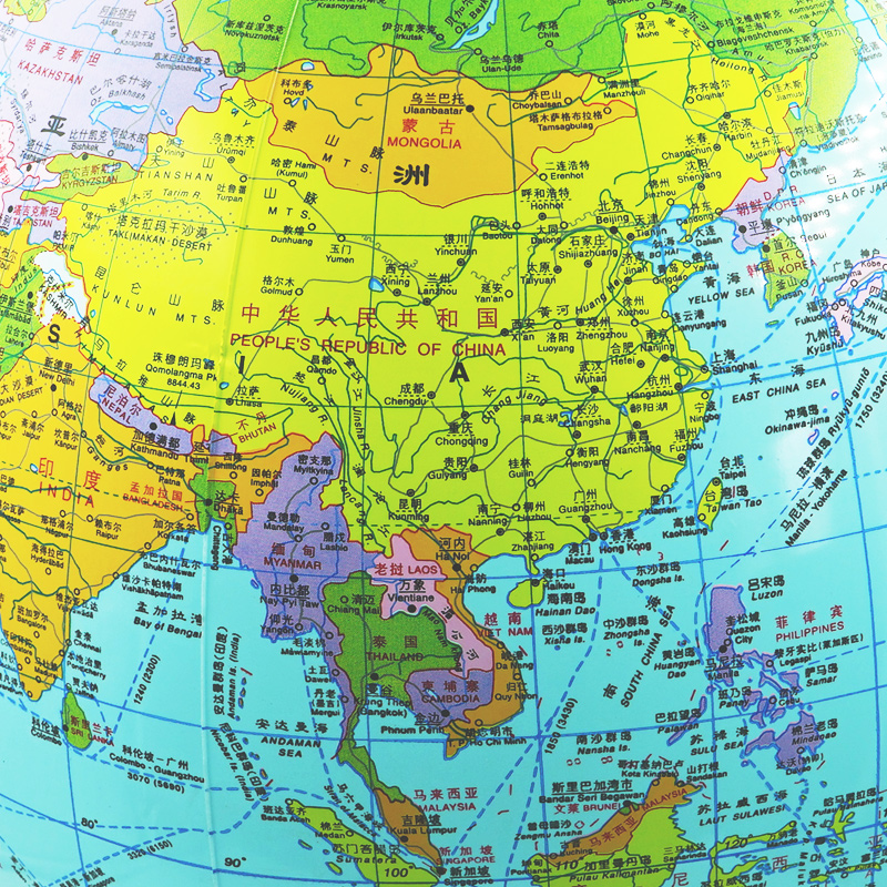 54cm oppustelige globuskort bold geografi læring uddannelsesmæssig verden jord hav badebold børn geografi undervisningsmateriale