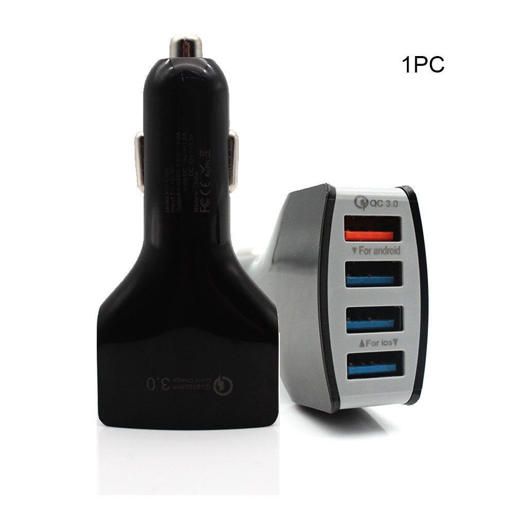 Adapter Socket 12-24V Fast 7A Accessories Tablet Car Charger Mobile Phone LED Indicator Portable Universal 4 USB Port Quick Mini