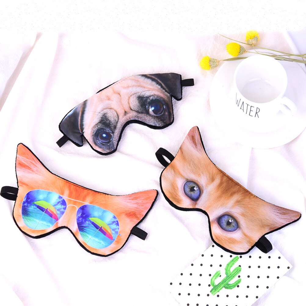 3D Hond Patroon Oogmasker Grappige Shade Nap Cover Blindfold Slaapmasker Eyepatch Slaap Bril (Pug)