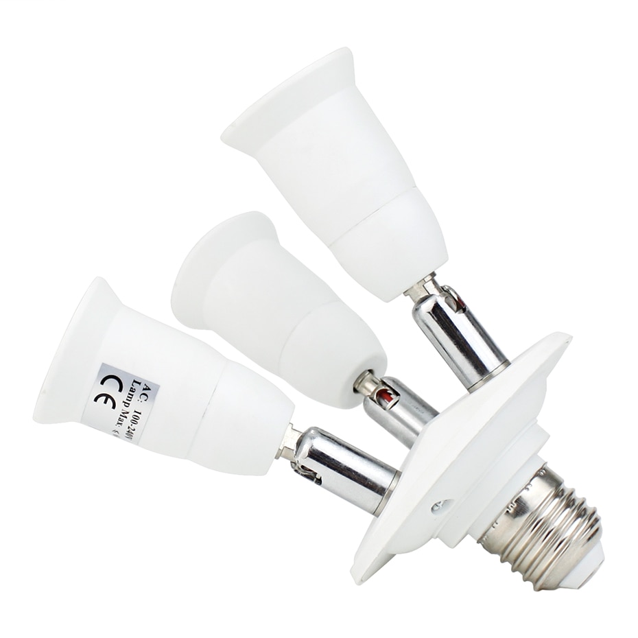 Verstelbare 5 in 1/4 in 1/3 in 1 E27 Bulb Lamp Base Holder 90 v- 240 v Lampen Adapter Lamp Holder Converter E27 Flexibele Uitgebreide