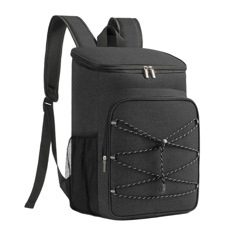 652F Auslaufsichere, weiche Kühltasche, Lebensmittel-Lieferrucksack für Camping, Picknicks und den täglichen Gebrauch: Black