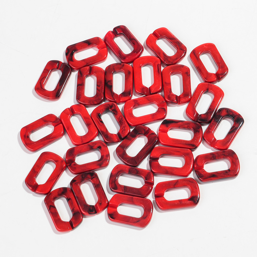 20 piezas 20x30mm cuentas de cadena de eslabones de anillo cuadrado acrílico de colores mezclados para pulsera fabricación de collares accesorios de joyería DIY al por mayor: Rosa
