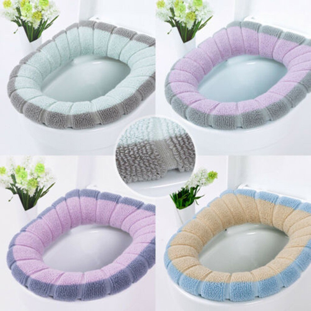 Bathroom Toilet Seat Closestool cushion Washable Soft Warmer Mat Cover Pad Cushion Toilet Seat Closestool Cover cushion