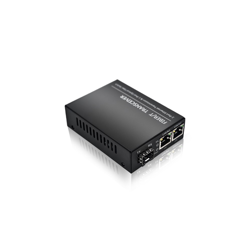 Gigabit 1 Sfp 2 RJ45 Ethernet Media Converter Met Sfp Fiber Poort. 10/100/1000Mbps Sfp Media Converter/Fiber Transceiver