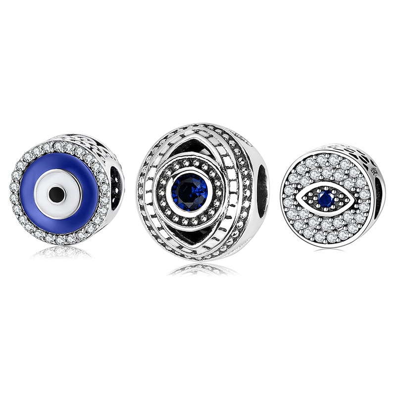 925 Sterling Zilver Devil 'S Eye Zilveren Kralen Fit Originele Europese Bedelarmband Sieraden Maken