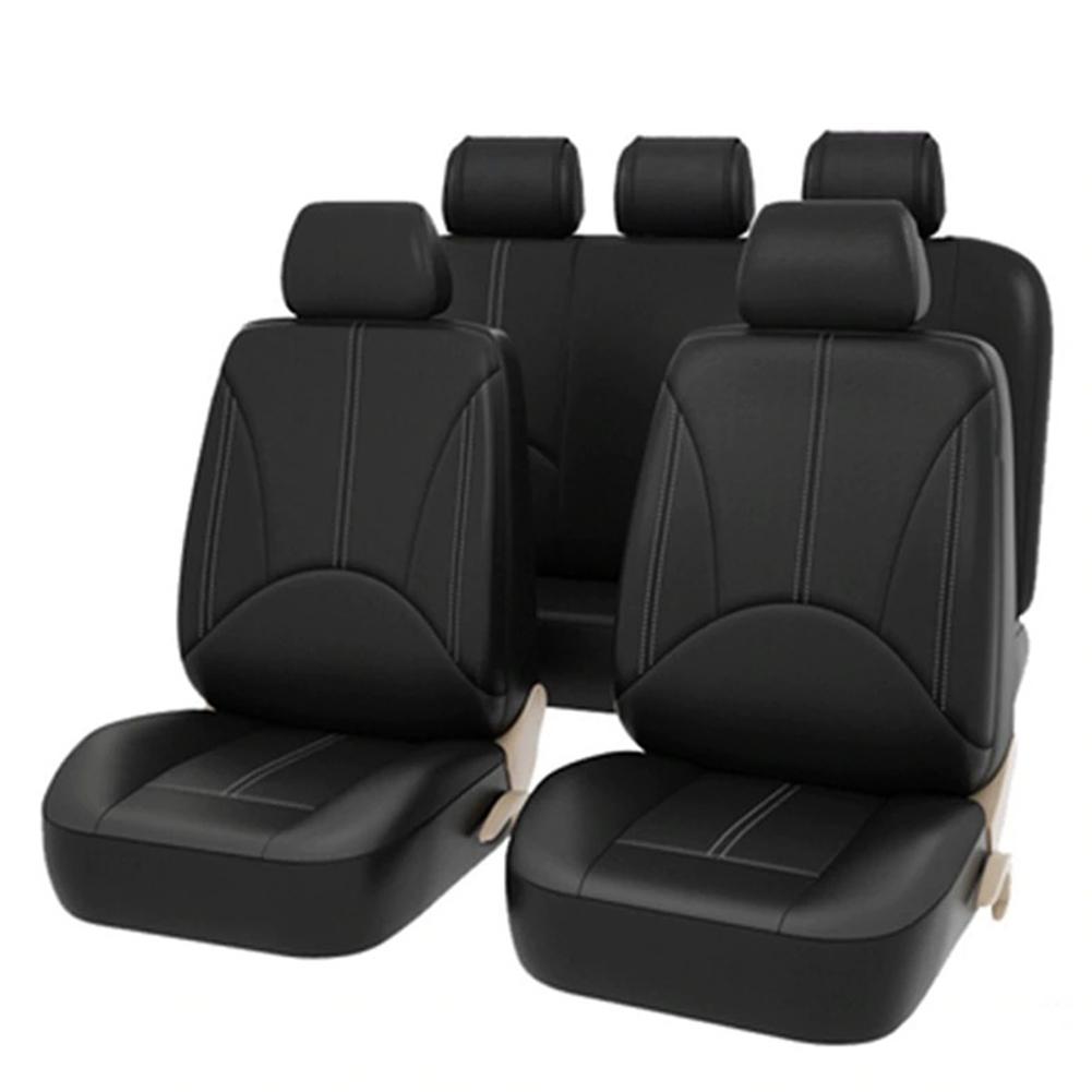 Universal PU Leather Car Seat Covers Set Environmental Protection and Durability Auto Seat Protector Interior Styling: 9pcs
