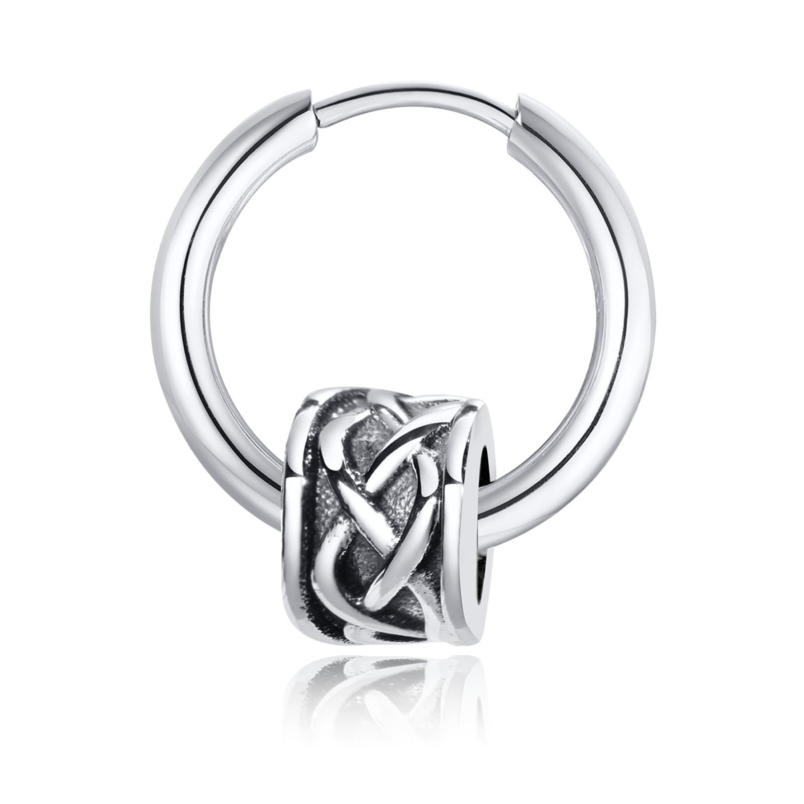 Zilveren grote bewerkte halve maan ring 18 mm | Zilveren Ringen