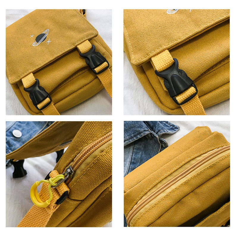 Mini Crossbody Bags for Women Ladies Handbag Canvas Small Shoulder Bag Casual Flap Woman Messenger Bag Purse