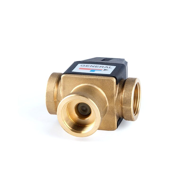 Válvula termostática de 3 vias, dn20/25, rosca fêmea/macho, bronze, aquecedor solar de água, acessório de banheiro