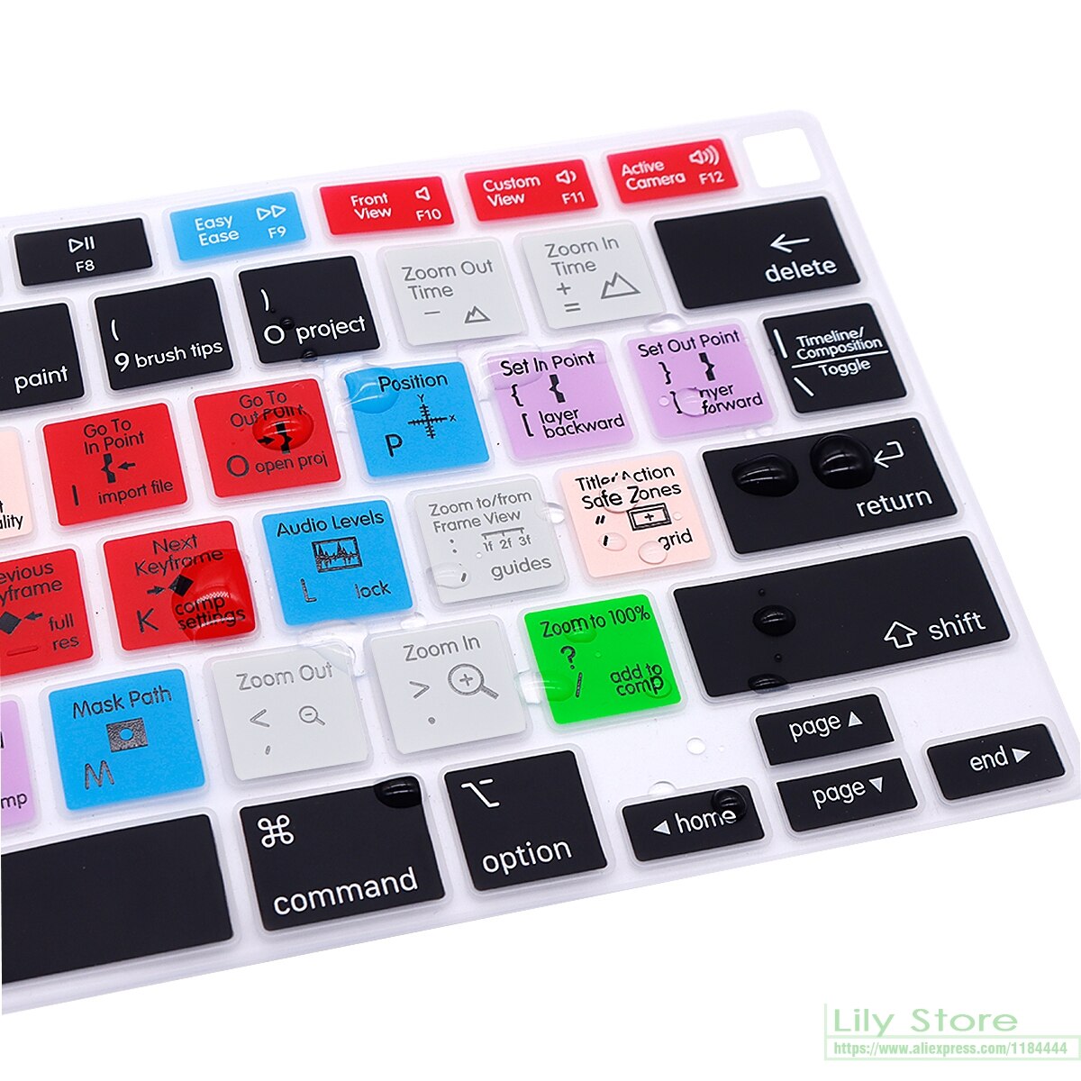 for MacBook Air 13 Inch Touch ID A2179 and A2337 M1 Chip After Effects Shortcut Hotkey Silicone Keyboard Cover Skin