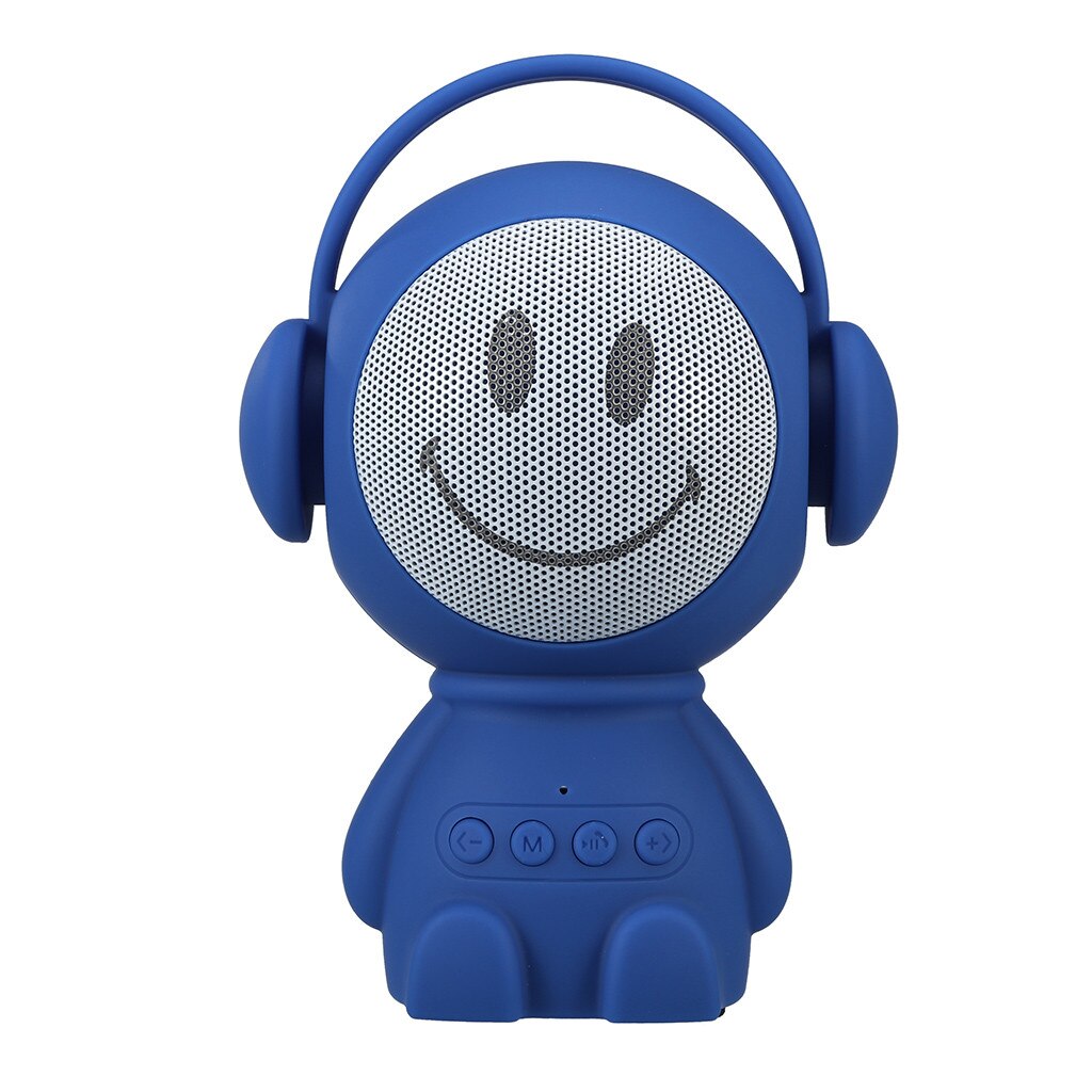 -Draagbare Cartoon Robot Mini Bluetooth Speakers Bluetooth Draadloze Ontvanger Speaker Stereo Music Player Z528: Blue