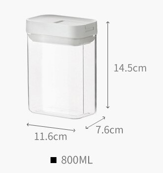 Food Storage Container 500/800/1300/1800ML Multigrain Storage Jar Sealed Grain Storage Box Plastic Dried Fruit Storage Cans: 800ML