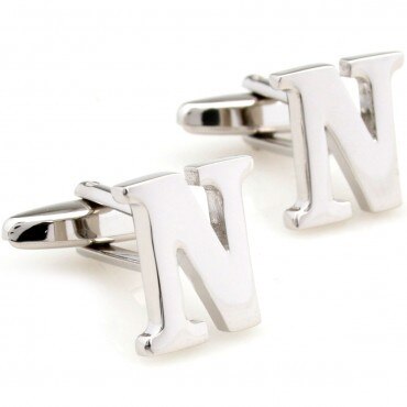 Manchetknopen met 26 letters en alfabet: N
