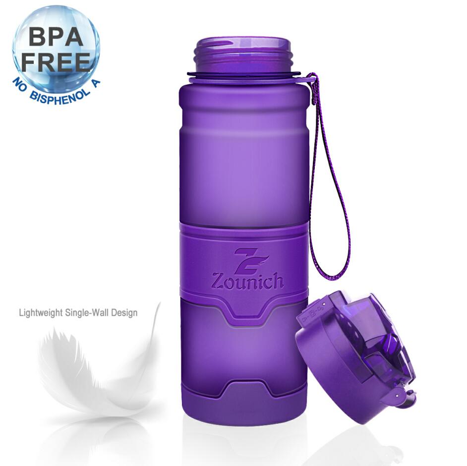 Urheiluvesipullot 400 ml proteiiniravistelija ulkoilumatka kannettava vuotamaton tritanmuovinen suurikapasiteettinen juomapullo bpa-vapaa: Tumma violetti
