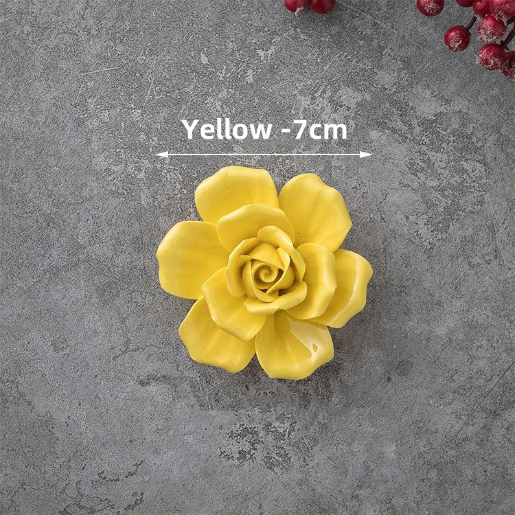 Decoraciones de pared de flores de cerámica creativas, obra de arte de porcelana hecha a mano, artesanía para el hogar, accesorios de decoración, artes decorativas: BLANCO