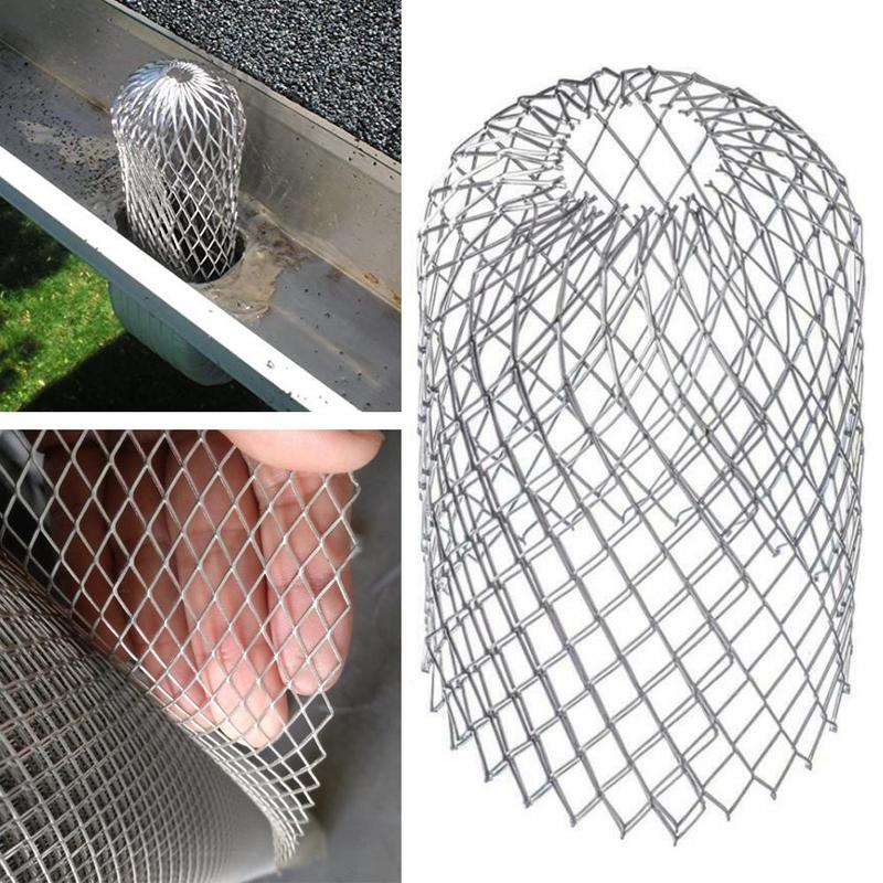 Filtros de protección de globos de canaleta de techo, tubos de bajada de plástico para drenajes de agua de lluvia, descarga, polipropileno de hoja, negro Y1A4