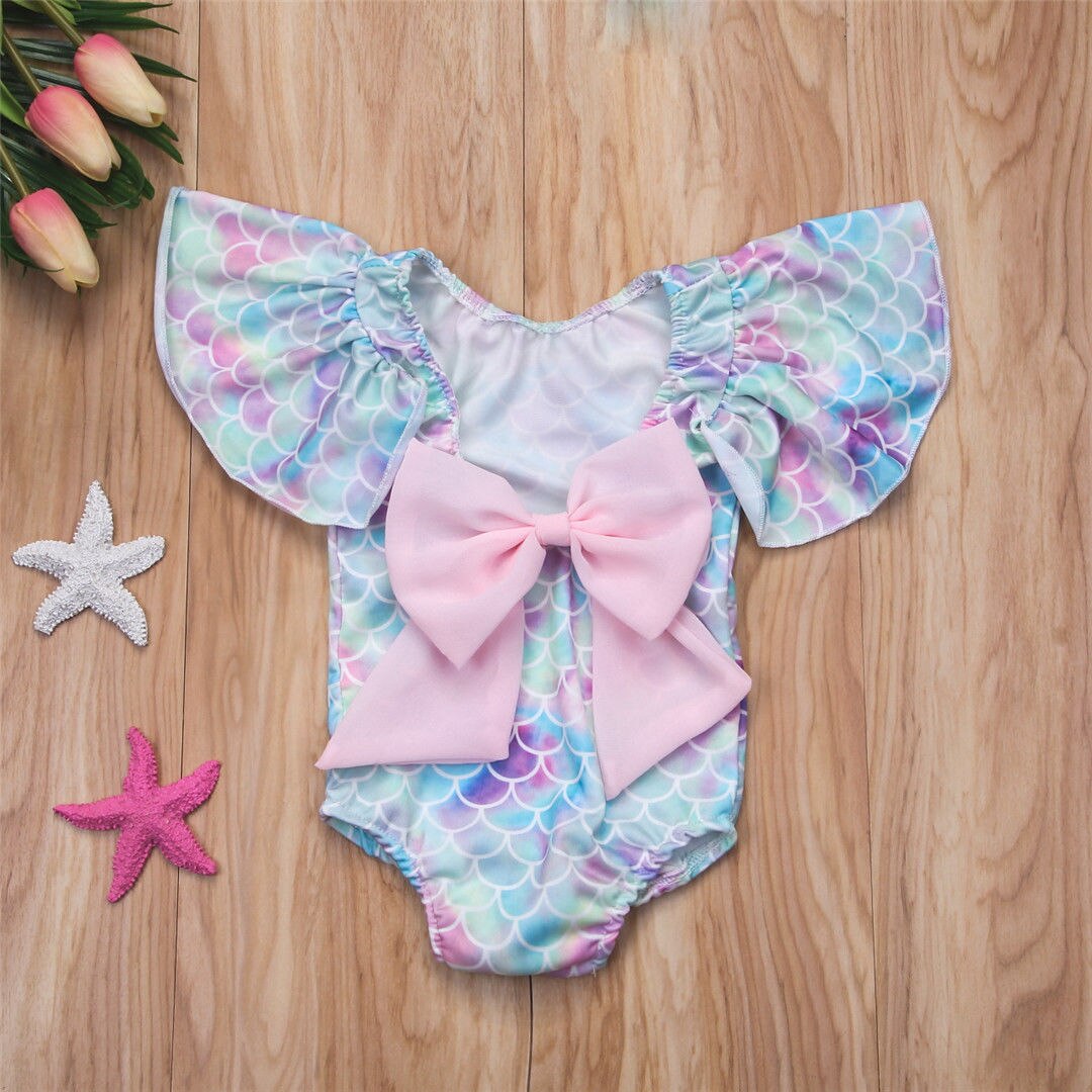 Märke småbarn spädbarn barn barn bebis flickor vågar trikot kostym badkläder baddräkt bikini set badrosett 6m-4t