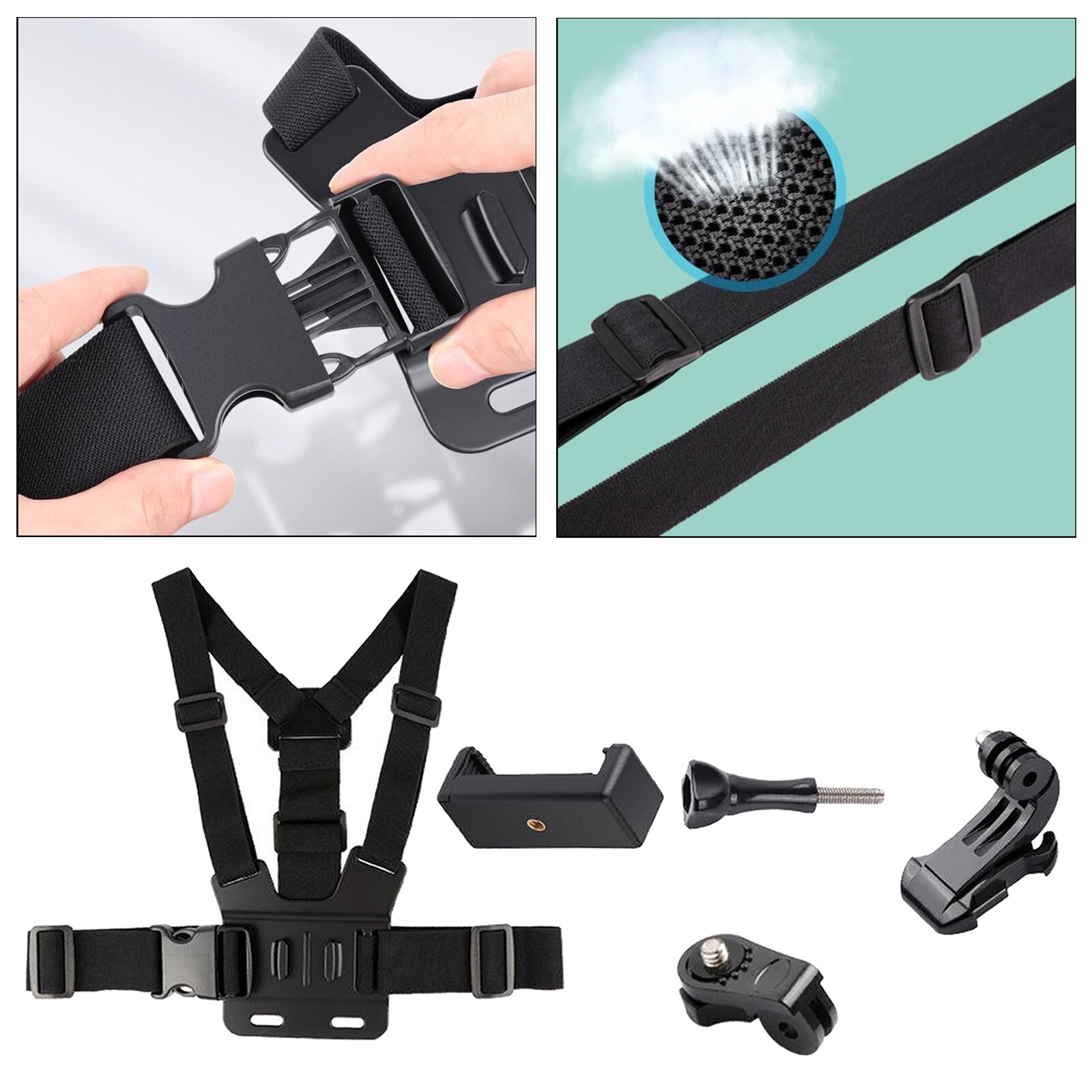Mobile Phone Body Chest Mount Harness Strap Holder Hands Free Hand Shooting Chest Fixed Straps for iPhone