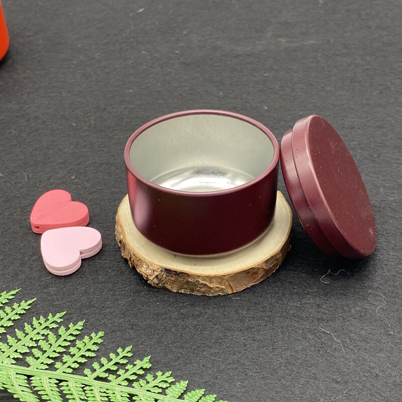 1 st/påse 30ml mini plåtförvaring metalllåda liten järngryta förseglad kastrull för kaffe te godisförvaring tillbehör behållare burkar: Vinröd