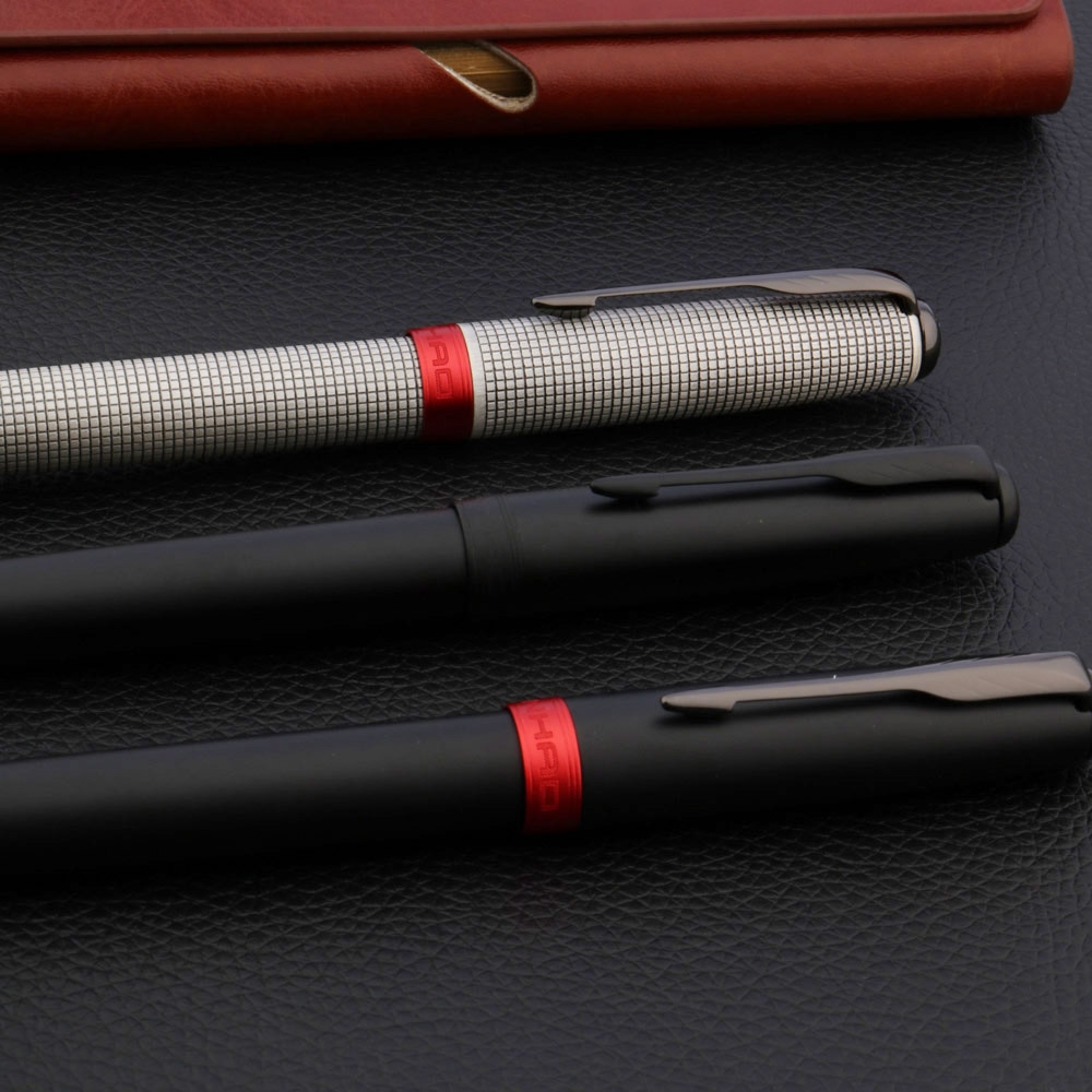 Jinhao 75 Vulpen Frosted Zwart Geborsteld Veer Titanium Zwarte Briefpapier 0.7Mm Inkt Pen Schoolbenodigdheden